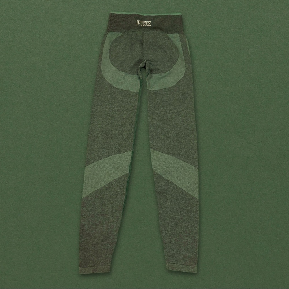 VS Pink High Waisted Green Seamless Leggings